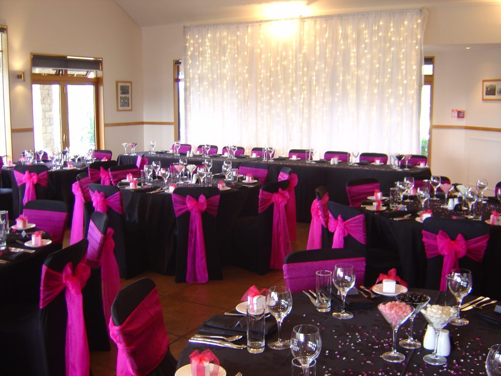 Hot Pink And Black Wedding Decorations Black And Hot Pink Wedding 001