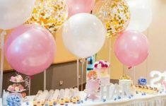 Balloon Decorations For Weddings 3 Foot Pink And Confetti Sweet Table 1015x1030 balloon decorations for weddings|guidedecor.com