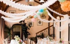 Cheap Hanging Wedding Decorations guaranteed to up your wedding Reusable White Hanging Garland Four Leaf Tissue Paper Flower Party