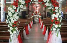 Church Wedding Decor Red Andwhite Arch church wedding decor|guidedecor.com