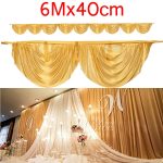 Curtains Wedding Decoration Silk Fabric Wedding Backdrops Curtains Swags Diy Wedding Decoration Party Venue Stage Background Cloth Accessories Gold curtains wedding decoration|guidedecor.com