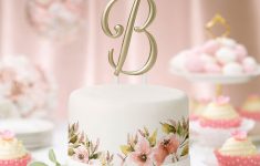 Cute Wedding Cupcake Decorations 5 Inch Gold Single Initial Monogram Wedding Cake Topper