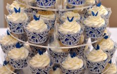 Cute Wedding Cupcake Decorations Royal Blue Butterfly Wedding Cupcakes From The Sweet Kitchen