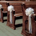 Decorations For Pews For A Church Wedding 6 Large Ivory Tulle Pull Bows Wedding Pew Decorations Church Chair Aisle Reception Decor decorations for pews for a church wedding|guidedecor.com