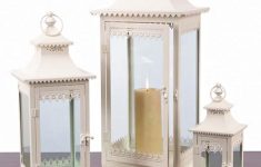 Decorative Lanterns for Weddings Centerpieces Set Of 3 Cream Lantern Decorative Cottage Style Pillar Candle