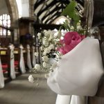 DIY Pew Decorations for Weddings Ideas Wedding Church Pew Bows Pew Ends Of Gypsophila Decorate Alternate