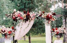 How To Decorate A Arch For Wedding Gorgeous Marsalaburgundy And Pink Floral Outdoor Wedding Arch Ideas how to decorate a arch for wedding|guidedecor.com