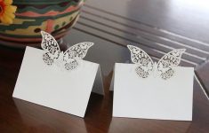 Inexpensive Recycled Wedding Decorations ideas to make 50pcs Laser Cut Butterfly Table Name Place Guest Card Recycled Paper