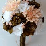 Lily Wedding Decorations 17 Piece Package Wedding Bouquet Bride Silk Flowers Bridal Party Bouquets Decorations Chocolate Brown Peach White Quotlily Of Angelesquot Brpi01 lily wedding decorations|guidedecor.com