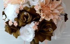 Lily Wedding Decorations 17 Piece Package Wedding Bouquet Bride Silk Flowers Bridal Party Bouquets Decorations Chocolate Brown Peach White Quotlily Of Angelesquot Brpi01 lily wedding decorations|guidedecor.com