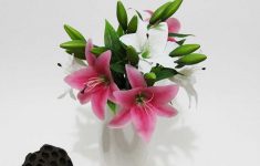 Lily Wedding Decorations Real Touch Realistic Artificial Mini Pve Lily Flower High Simulation Fake Flowers Home Office Decorations Weddingg Q50 lily wedding decorations|guidedecor.com