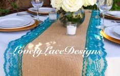 Peacock Decor For Wedding Reception Burlap Table Runner With Tealjade Lace 14quot Wide X 12ft 20ft Long Rustic Peacock Wedding Decor Teal Weddings Party Decor peacock decor for wedding reception|guidedecor.com