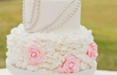 Pearl Wedding Cake Decorations 01 Wedding Cakes Nj Silver And Pink Ruffles Custom Cake pearl wedding cake decorations|guidedecor.com