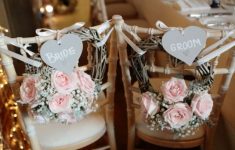 Pink And Grey Wedding Decorations 19 Blush Roses Babys Breath And Grey Hearts For Chair Decor pink and grey wedding decorations|guidedecor.com