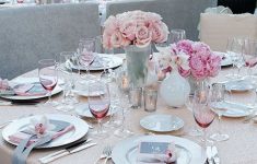 Pink And Grey Wedding Decorations 20 Blush Tablecloth And Roses Grey And Pink Accents For Each Place Setting pink and grey wedding decorations|guidedecor.com