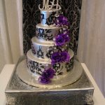 Purple and Silver Wedding Decorations for Luxurious Wedding Look 13 Dark Purple And Silver Wedding Cakes Photo Purple And Silver