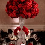 Red and Black Wedding Decorations for Your Unforgettable Wedding Celebration Reception Dcor Photos Tall Red Rose Centerpiece On Round Table