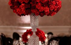 Red and Black Wedding Decorations for Your Unforgettable Wedding Celebration Reception Dcor Photos Tall Red Rose Centerpiece On Round Table