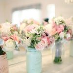 Summer Wedding Decorations As Seen In Smitten Magazine Mint And Blush Spring And Summer Wedding Decoration Home Decor Painted And Distressed Mason Jars Vases summer wedding decorations|guidedecor.com