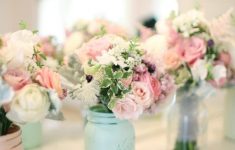 Summer Wedding Decorations As Seen In Smitten Magazine Mint And Blush Spring And Summer Wedding Decoration Home Decor Painted And Distressed Mason Jars Vases summer wedding decorations|guidedecor.com