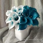 Teal Blue Wedding Decorations Oasis Teal Wedding Flowers Teal Blue Calla Lilies 10 Stem Real Touch Calla Lily Bouquet Wedding Centerpieces Arrangement Decorations teal blue wedding decorations|guidedecor.com