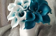 Teal Blue Wedding Decorations Oasis Teal Wedding Flowers Teal Blue Calla Lilies 10 Stem Real Touch Calla Lily Bouquet Wedding Centerpieces Arrangement Decorations teal blue wedding decorations|guidedecor.com