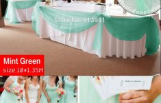 Teal Green Wedding Decorations Promotion Mint Green 10m 1 35m Sheer Organza Swag Fabric Home Wedding Decoration Organza Fabric Table teal green wedding decorations|guidedecor.com