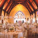 Wedding Bunting Decorations 036 073 Clifton College Hall Wedding Decoration Bunting And Gold Chairs With Bows wedding bunting decorations|guidedecor.com
