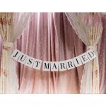 Wedding Bunting Decorations Handmade Just Married Banner Romantic Wedding Bunting Banner Photo Booth Garland Props Bridal Shower Party Decoration wedding bunting decorations|guidedecor.com