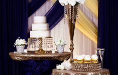 Wedding Cable Table Decoration Ideas to Get You Inspired Navy Blue Champagne Wedding Dessert Table Decor
