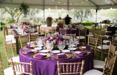 Wedding Decorations Idea 5 Purple Wedding Decorations Gold Chairs Purple Tablecloths wedding decorations idea|guidedecor.com