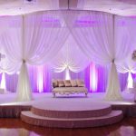 Wedding Stage Decor Ivory Draping Up Lighting 1280x658 wedding stage decor|guidedecor.com