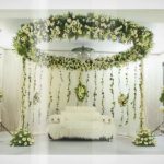 White Wedding Stage Decoration Green And White Stage white wedding stage decoration|guidedecor.com
